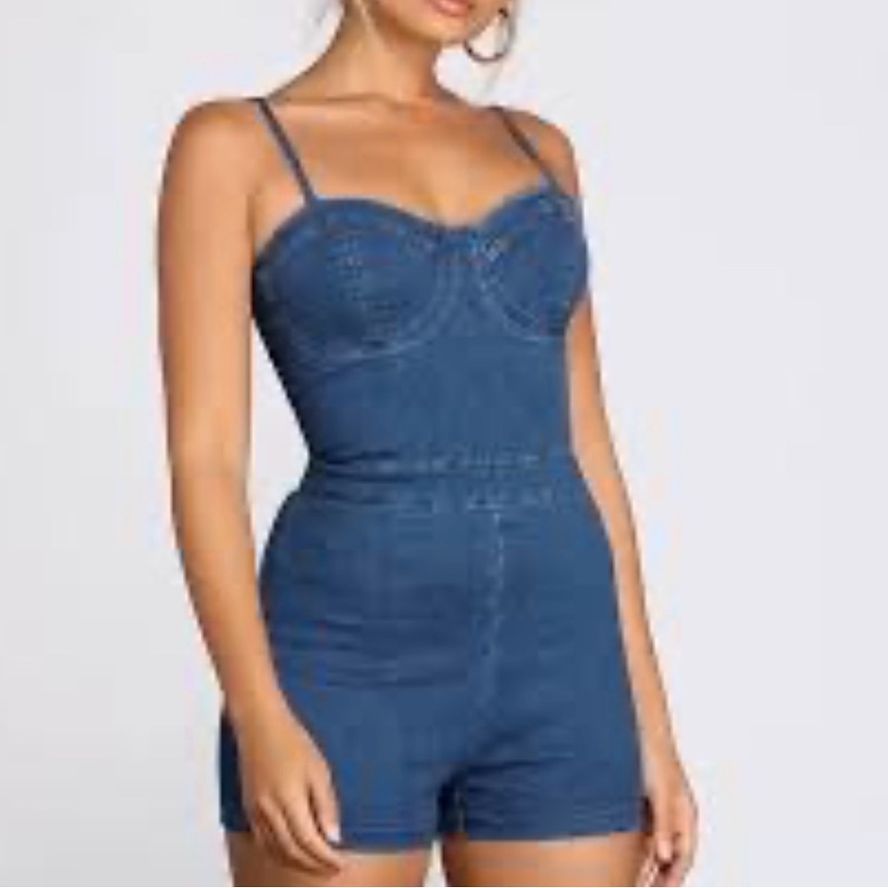 Blashe Women's Blue Denim Romper